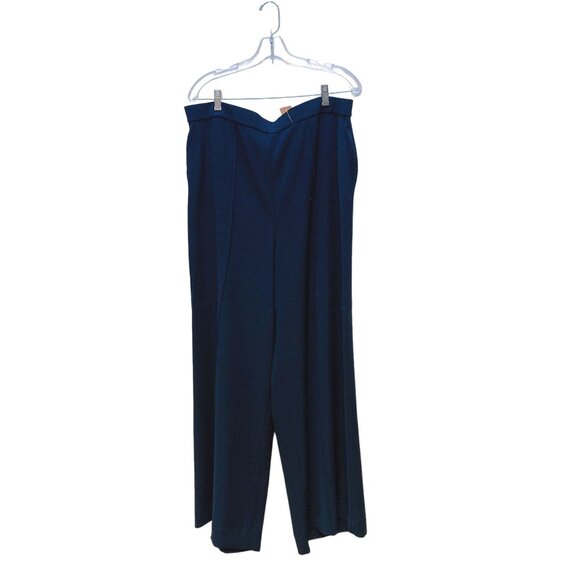 NWT St. John Black Polyester Wide Leg Trousers Size XL - Picture 2 of 8